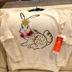 Bunny themed sweatshirt, size 6